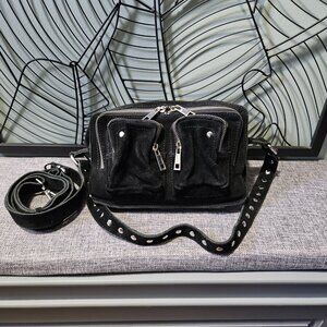 Núnoo | Ellie Black Suede Crossbody Bag